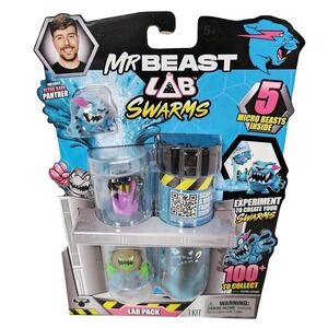 MrBeast‎ Lab Swarms Lab Pack Toy Kit 5 Micro Beasts Ultra Rare Panther New Set